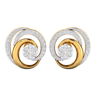 Elegant Swirl Stud Earrings with Intricate Sterling Silver Design