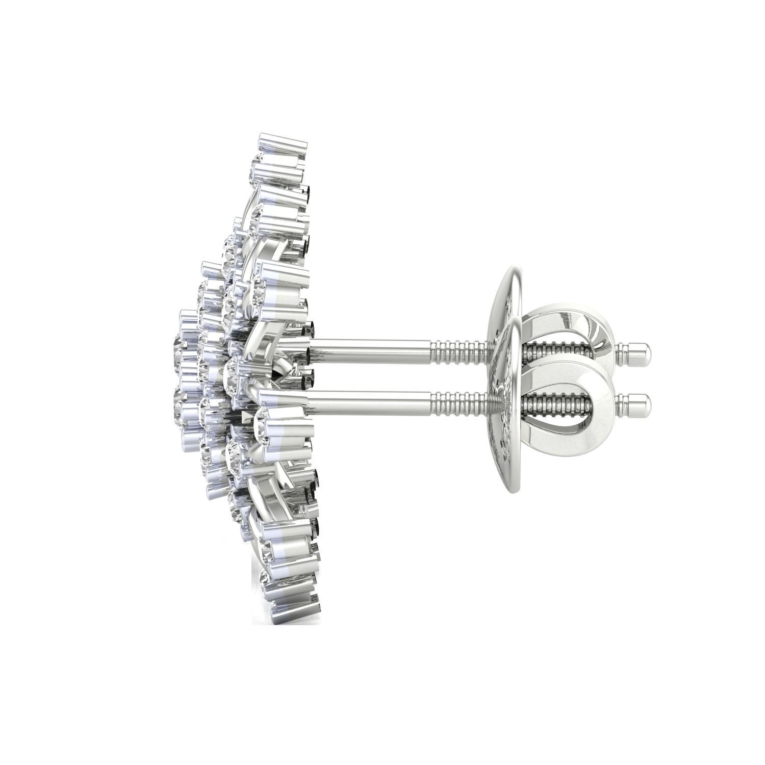 Chic Flower Stud Earrings featuring a delicate floral design in sterling silver for an elegant touch.