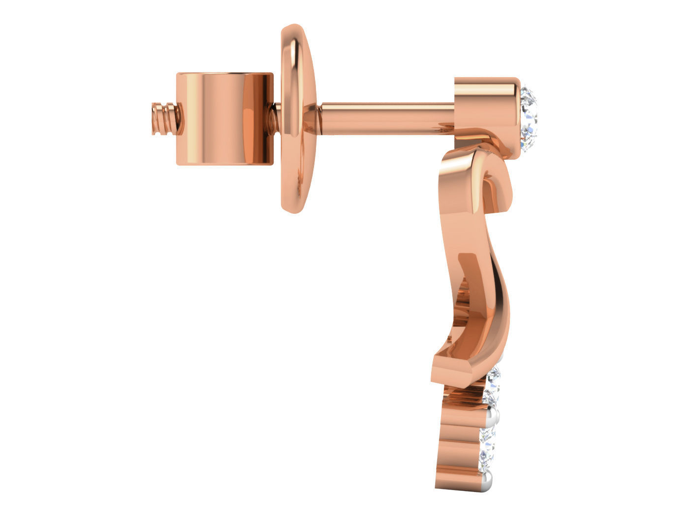 Heart Twist Stud Earrings with a heart-shaped twist design and sparkling accents.