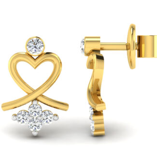Heart Twist Stud Earrings with a heart-shaped twist design and sparkling accents.