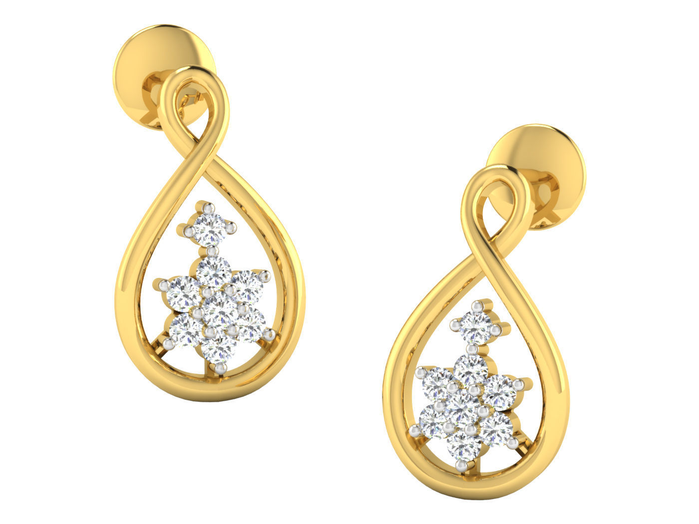 Sparkling Teardrop Stud Earrings with an elegant teardrop shape and dazzling accents.