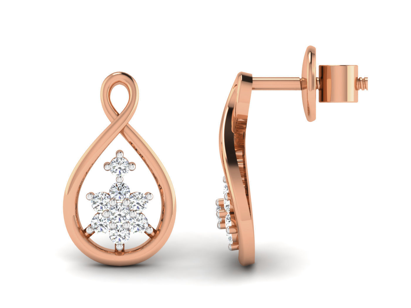 Sparkling Teardrop Stud Earrings with an elegant teardrop shape and dazzling accents.