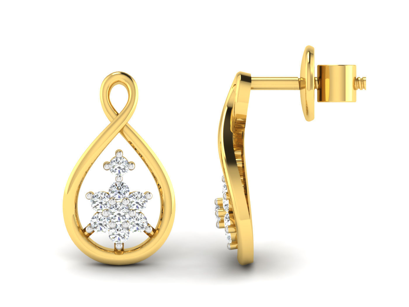 Sparkling Teardrop Stud Earrings with an elegant teardrop shape and dazzling accents.