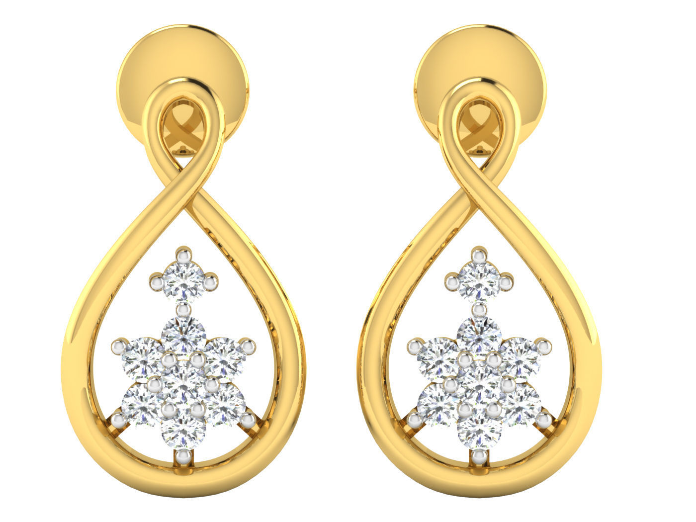 Sparkling Teardrop Stud Earrings with an elegant teardrop shape and dazzling accents.