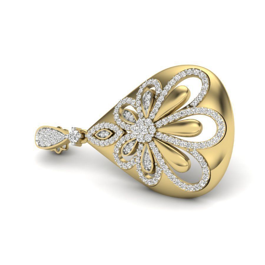 Elegant Floral Teardrop Earrings with intricate floral design and shimmering finish.