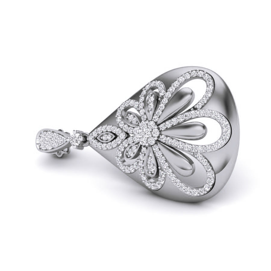 Elegant Floral Teardrop Earrings with intricate floral design and shimmering finish.