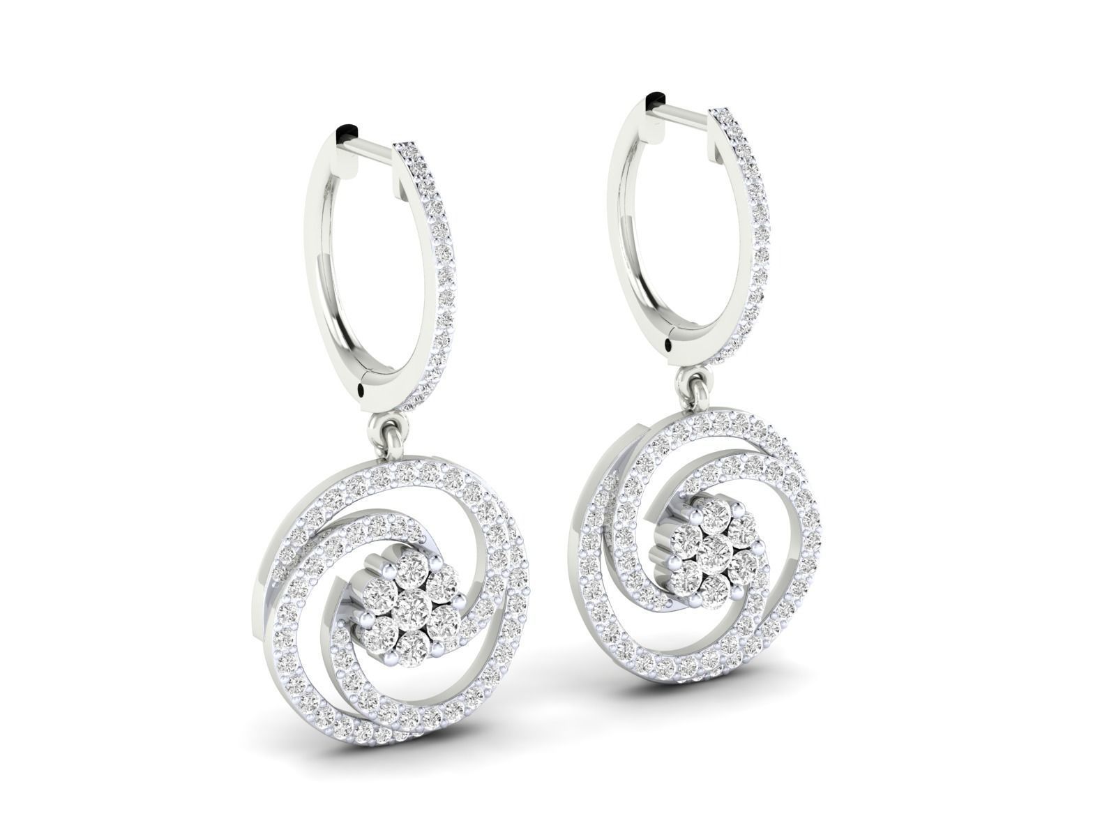 HFS-E019 (1) Elegant Spiral Silver Earrings featuring a polished sterling silver spiral design, perfect for adding a touch of sophistication to any outfit.