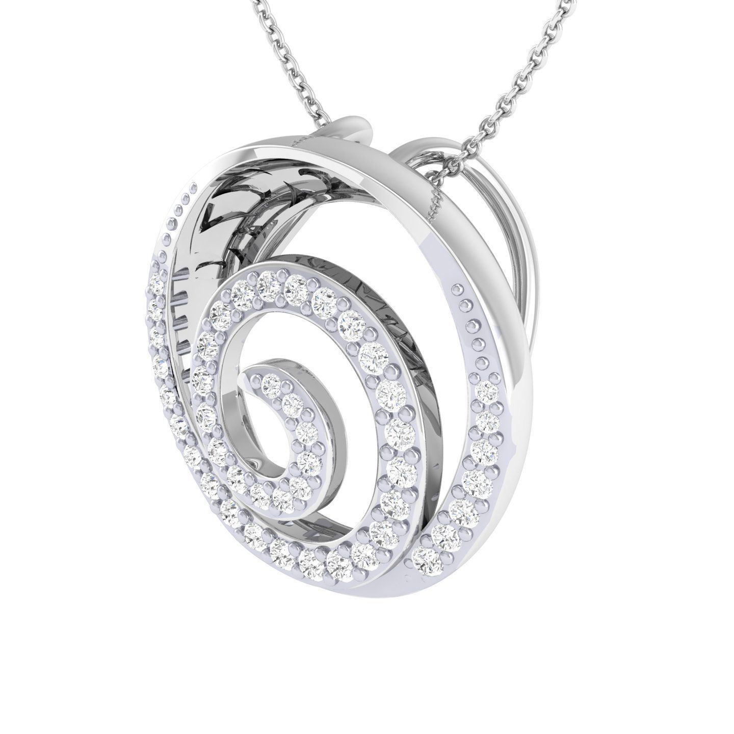Graceful Silver Spiral Necklace featuring a sleek spiral design in high-quality silver.