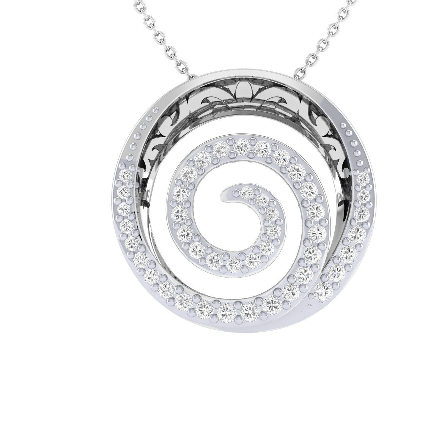 Graceful Silver Spiral Necklace featuring a sleek spiral design in high-quality silver.