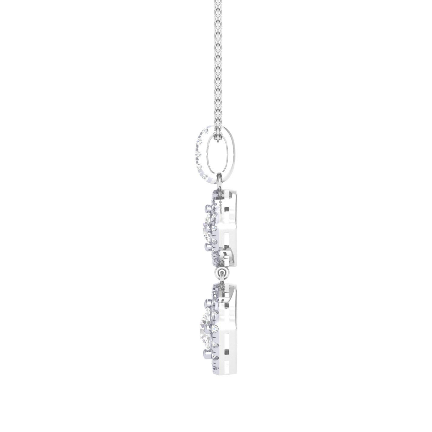 Dual Silver Gemstone Necklace featuring elegant silver design and stunning gemstones.