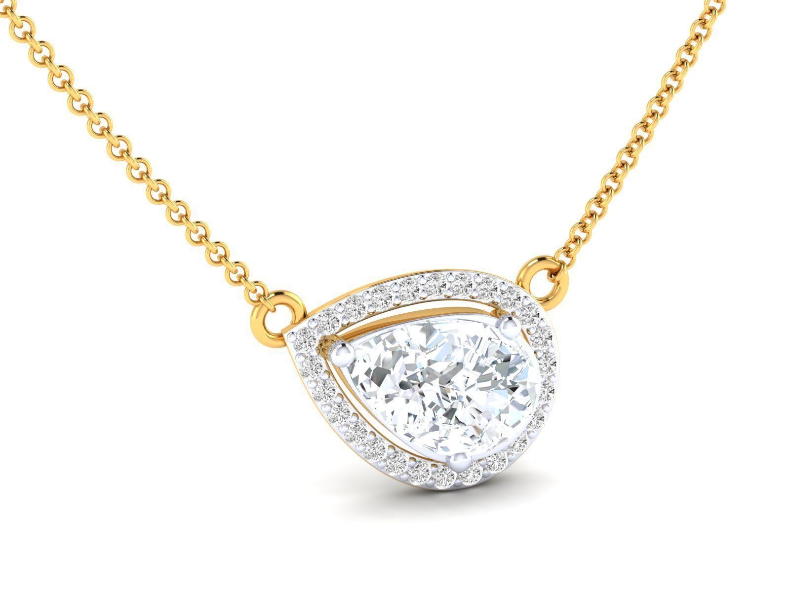 HFS-N005 (15) Elegant Teardrop Crystal Necklace with a sparkling teardrop crystal and shimmering stones.