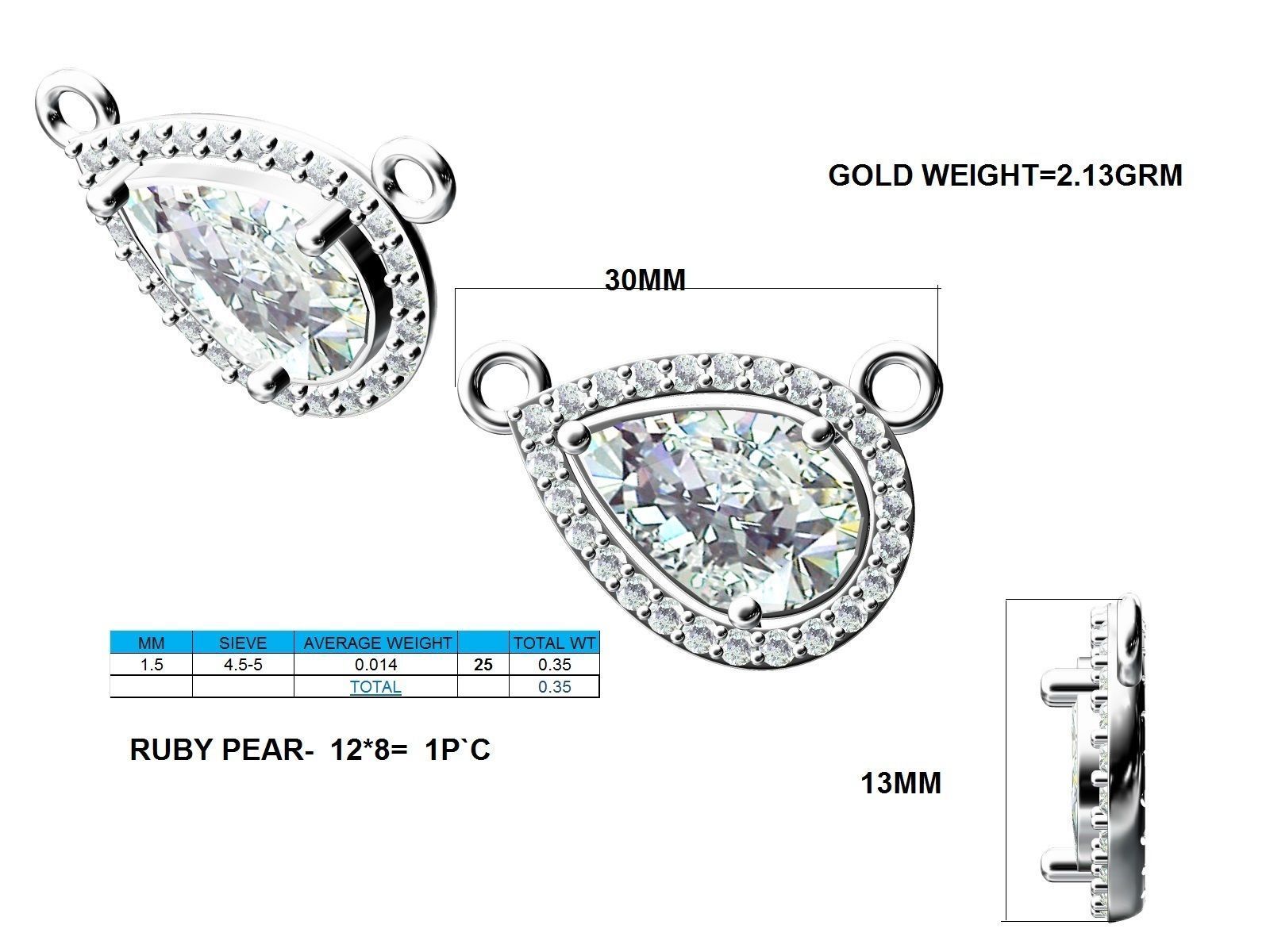 HFS-N005 (7) Elegant Teardrop Crystal Necklace with a sparkling teardrop crystal and shimmering stones.