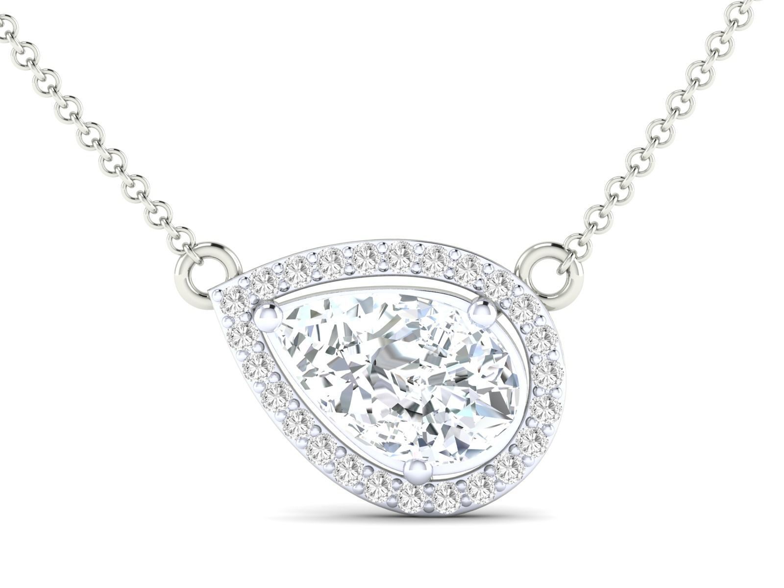 HFS-N005 (9) Elegant Teardrop Crystal Necklace with a sparkling teardrop crystal and shimmering stones.