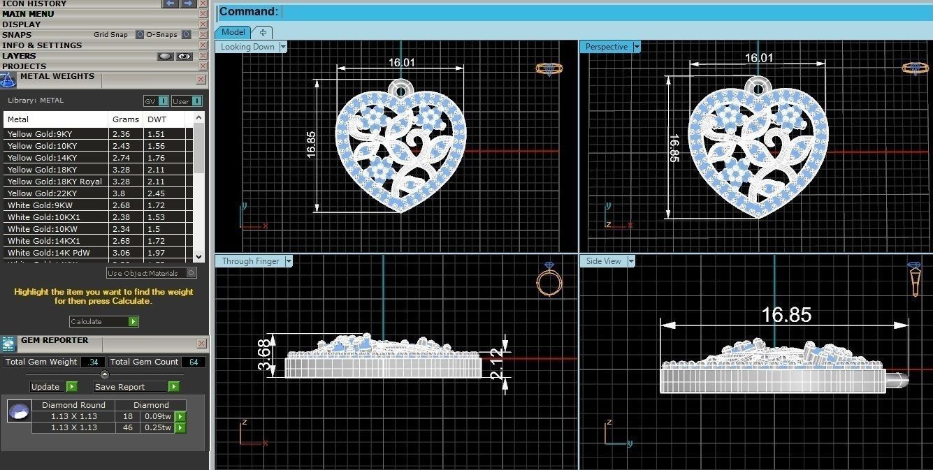 HFS-P003 (3) Leaves and Vines in Heart Pendant - Elegant heart-shaped pendant with intricate leaf and vine design