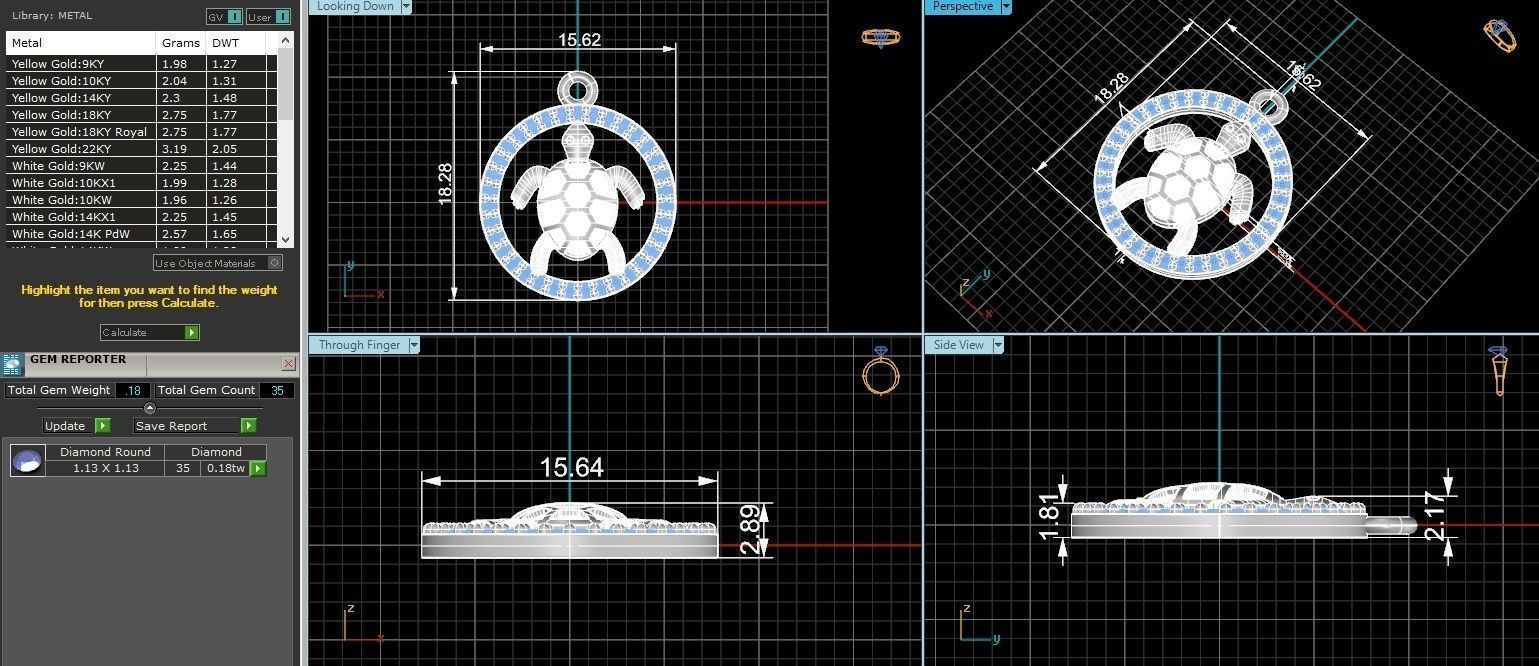 Sterling silver Sea Turtle Circle Pendant with intricate ocean-inspired design