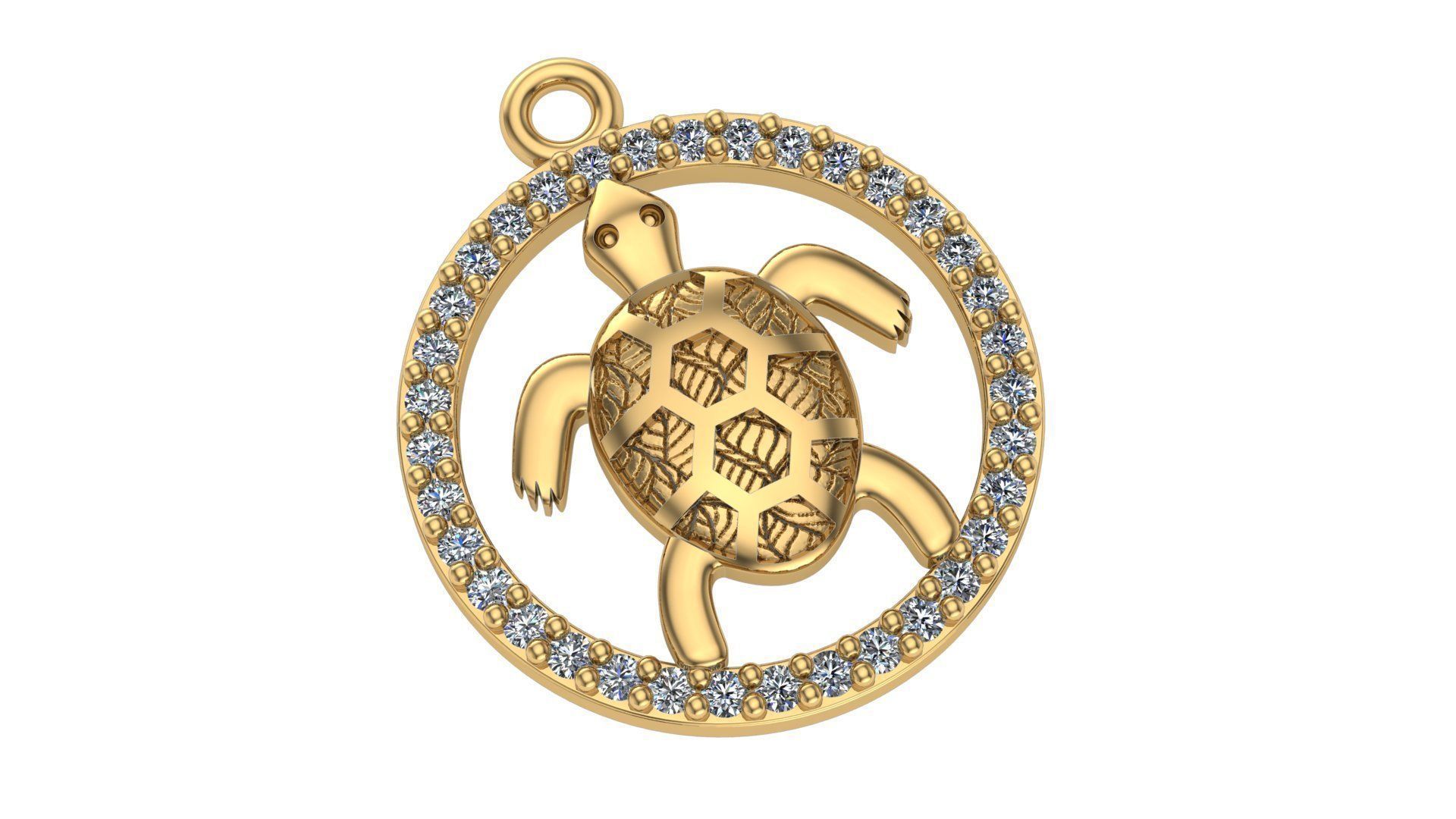 Sterling silver Sea Turtle Circle Pendant with intricate ocean-inspired design
