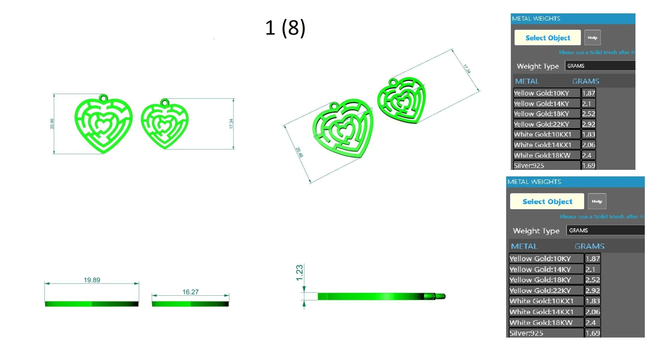 HFS-P009 (2) Love Labyrinth Silver Pendant - Intricately designed silver pendant with a labyrinth pattern.