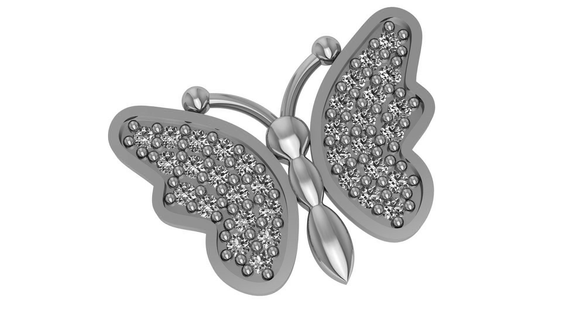 HFS-P010 (1) Tiny Butterfly Silver Pendant with intricate detailing