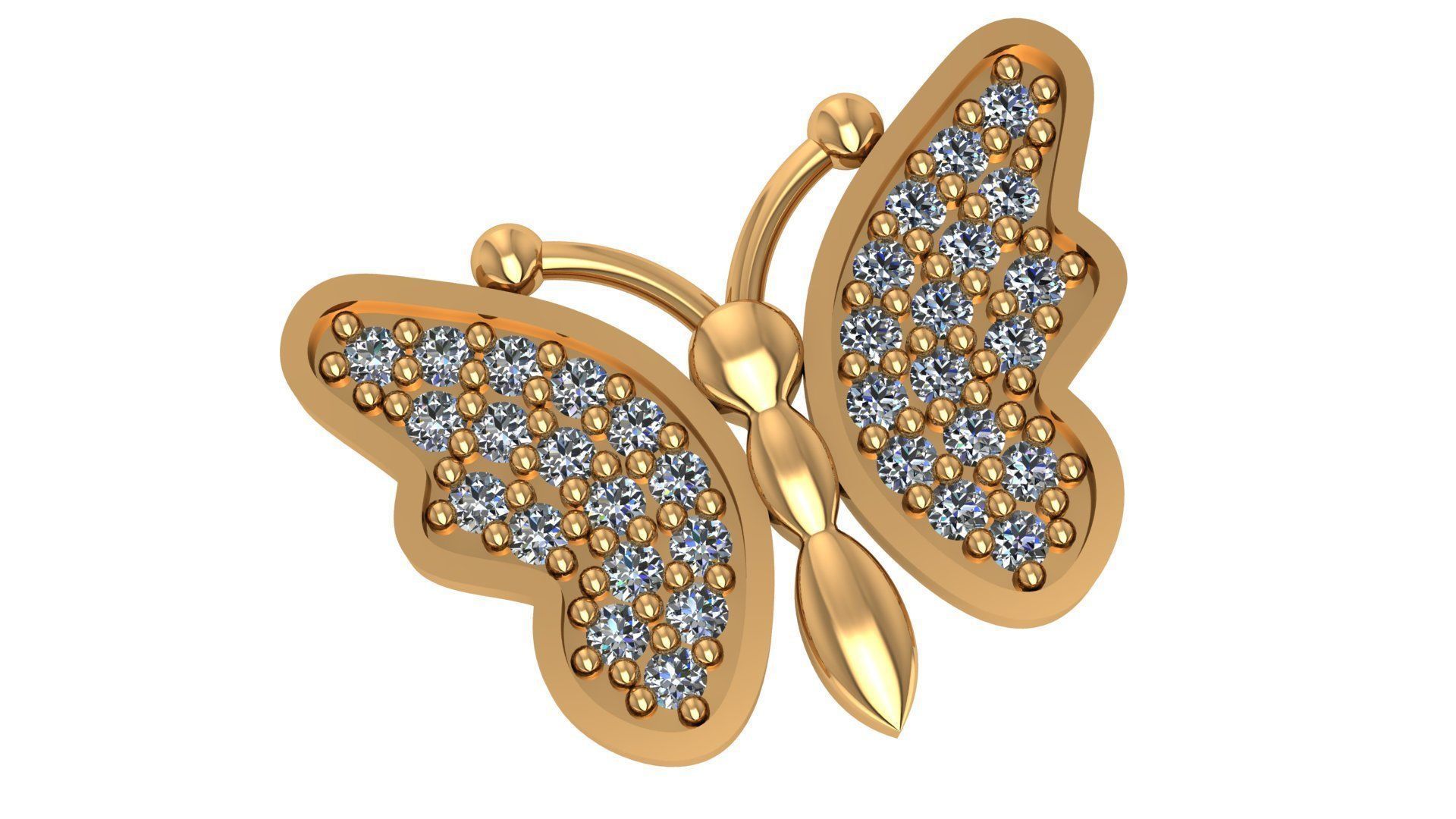 HFS-P010 (2) Tiny Butterfly Silver Pendant with intricate detailing