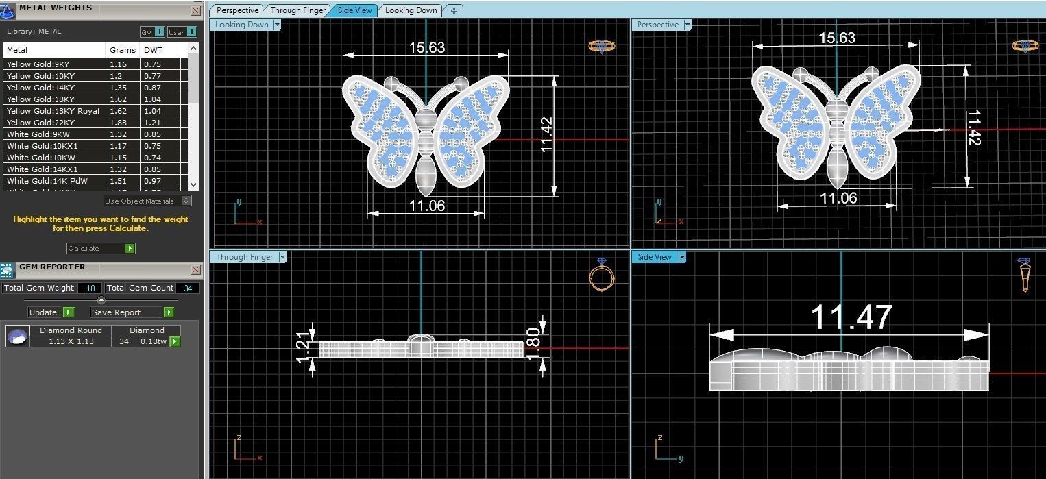 HFS-P010 (4) Tiny Butterfly Silver Pendant with intricate detailing