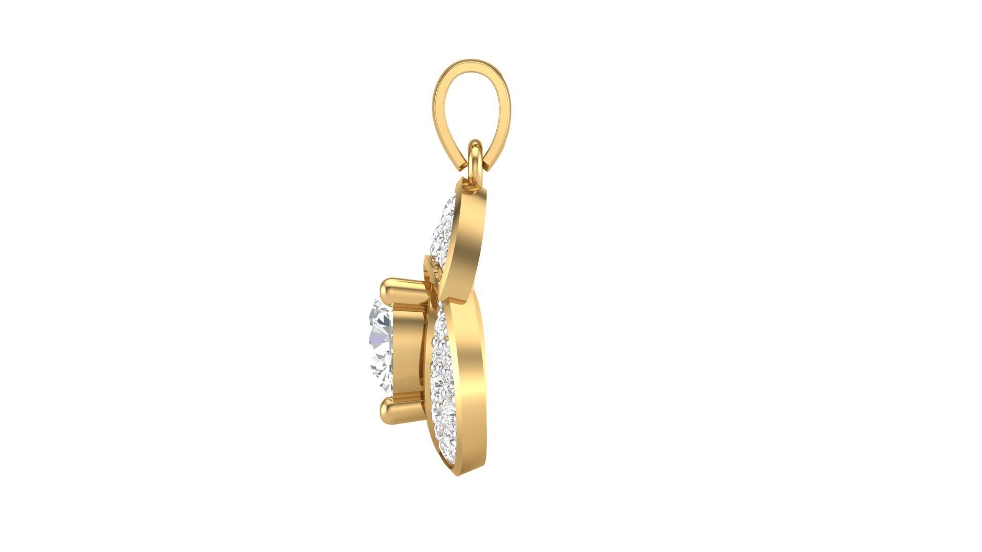 Elegant Clover Zircon Pendant with sparkling gems in a floral design