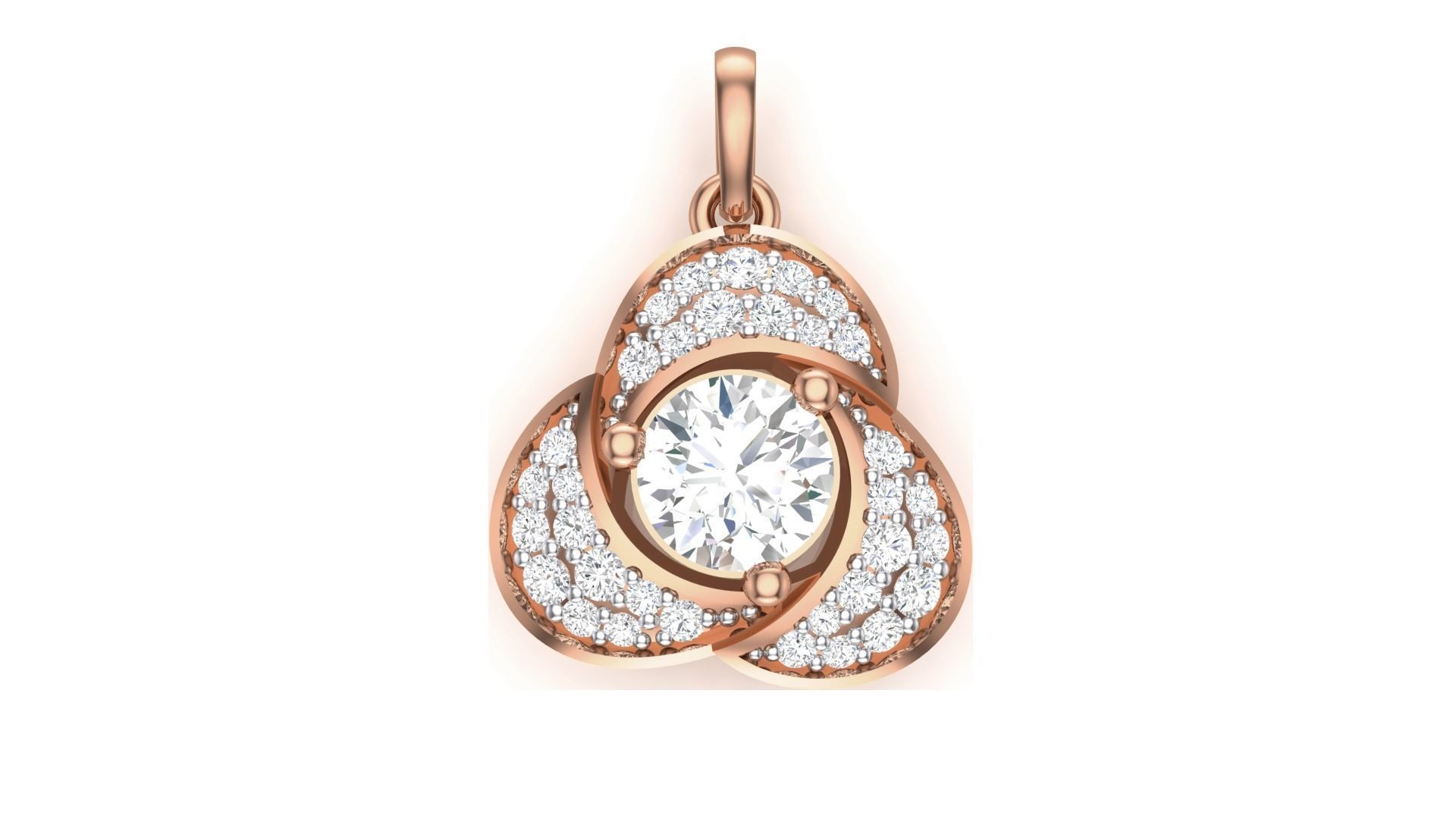 Elegant Clover Zircon Pendant with sparkling gems in a floral design