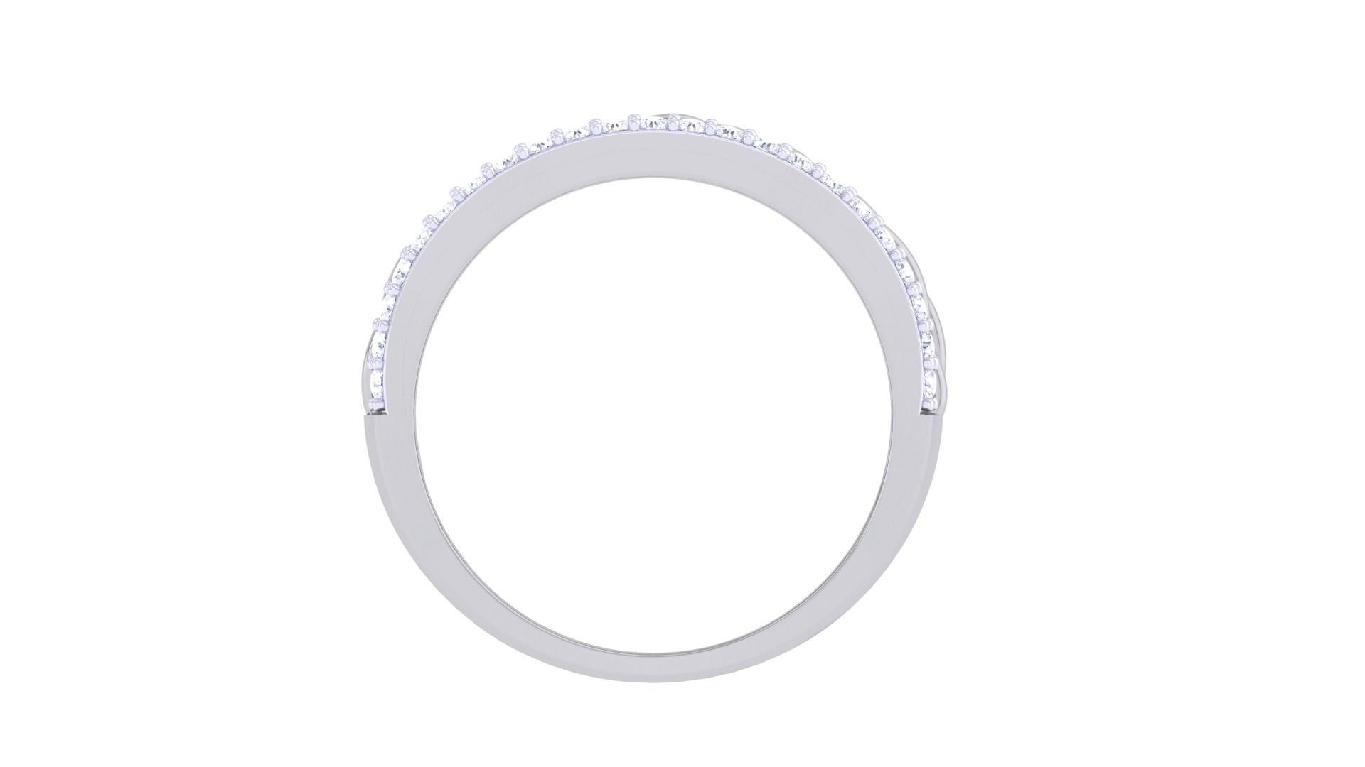 Silver braided ring with sparkling gemstones