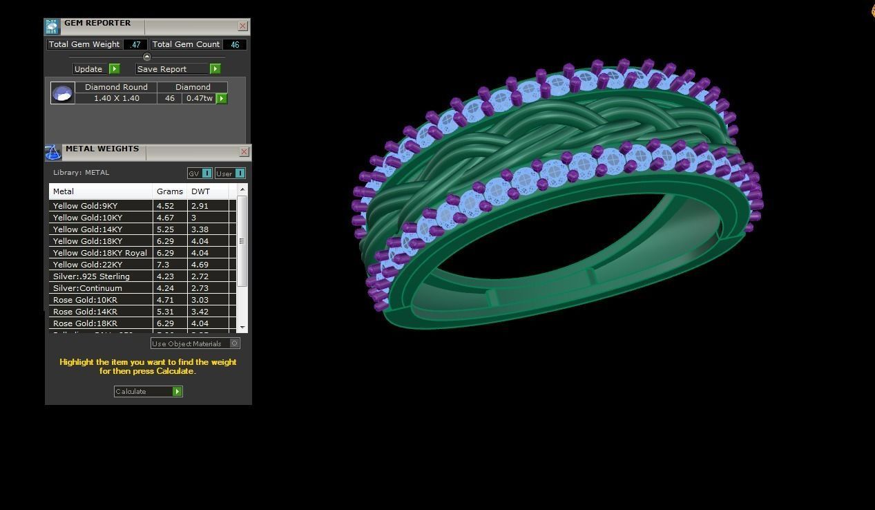 Silver braided ring with sparkling gemstones