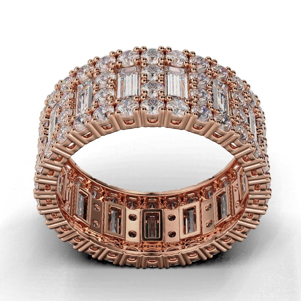 HFS-R0016 (10) Silver band with baguette design, crafted from recycled Silver 925