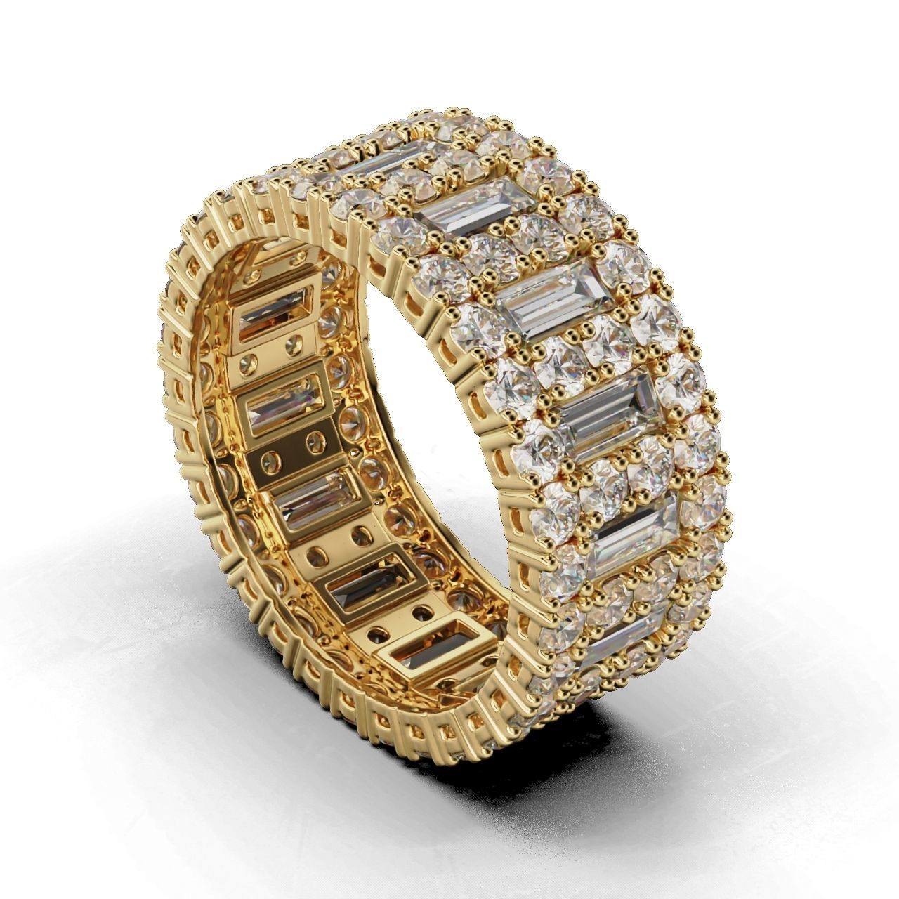 HFS-R0016 (11) Silver band with baguette design, crafted from recycled Silver 925