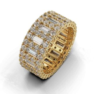 Silver band with baguette design, crafted from recycled Silver 925