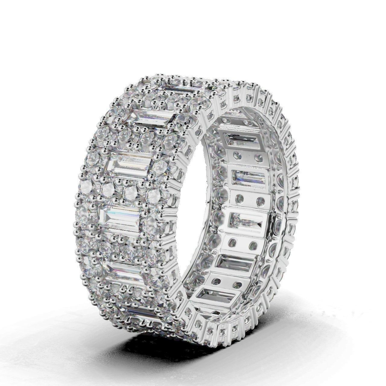 HFS-R0016 (16) Silver band with baguette design, crafted from recycled Silver 925