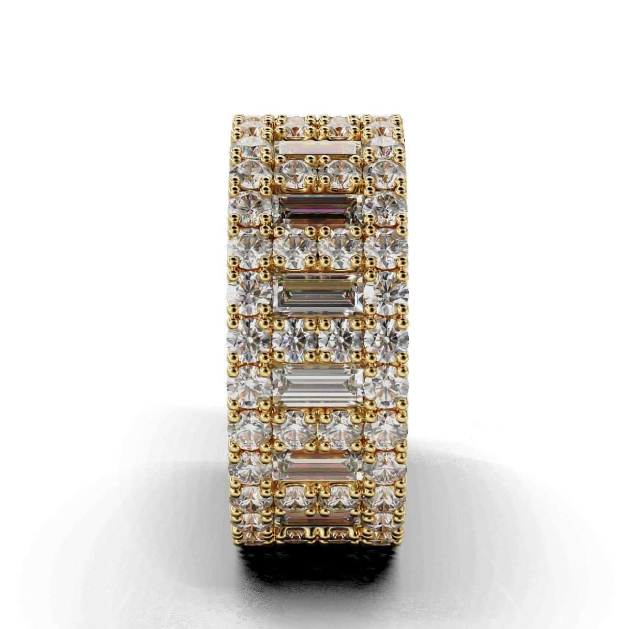 HFS-R0016 (4) Silver band with baguette design, crafted from recycled Silver 925