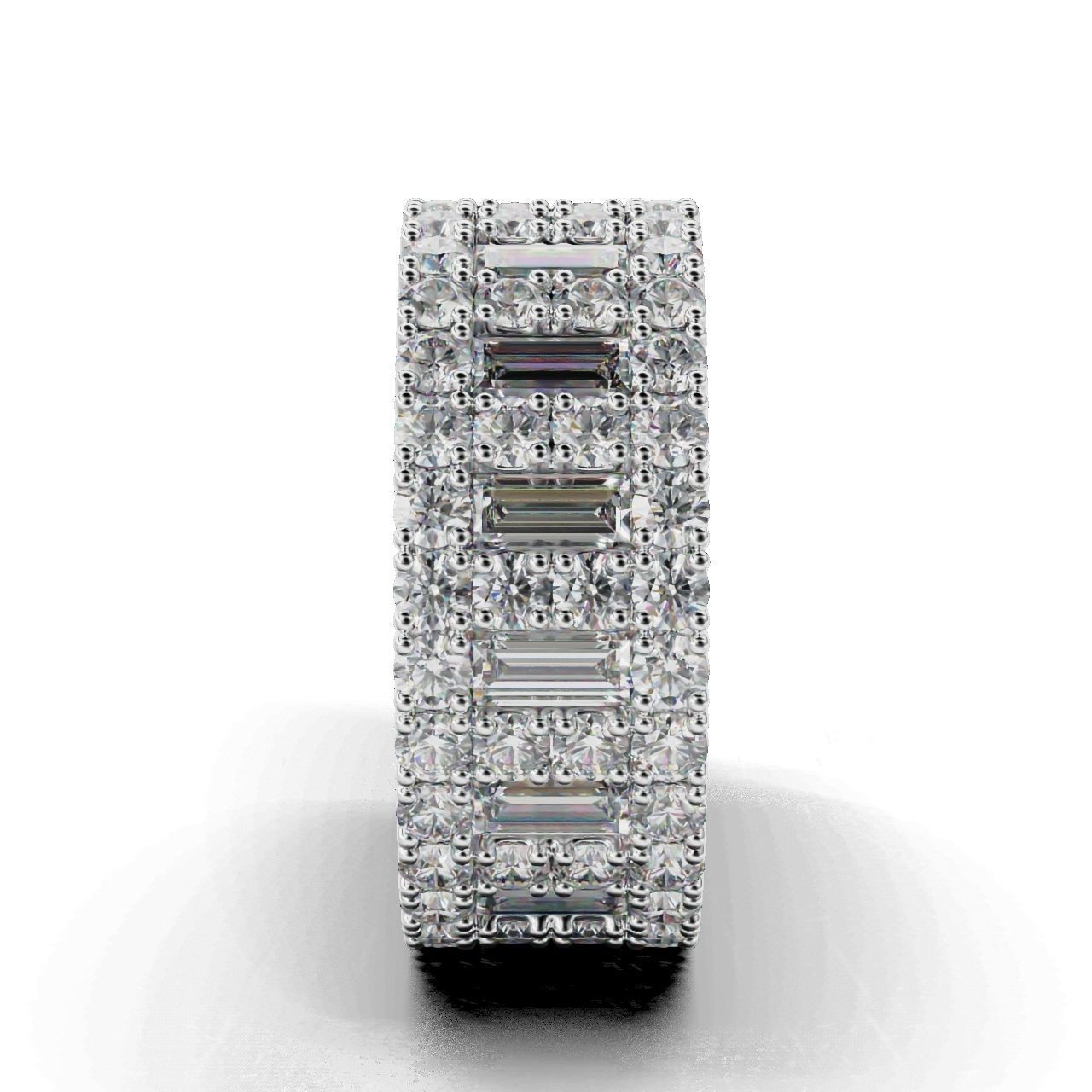 HFS-R0016 (5) Silver band with baguette design, crafted from recycled Silver 925