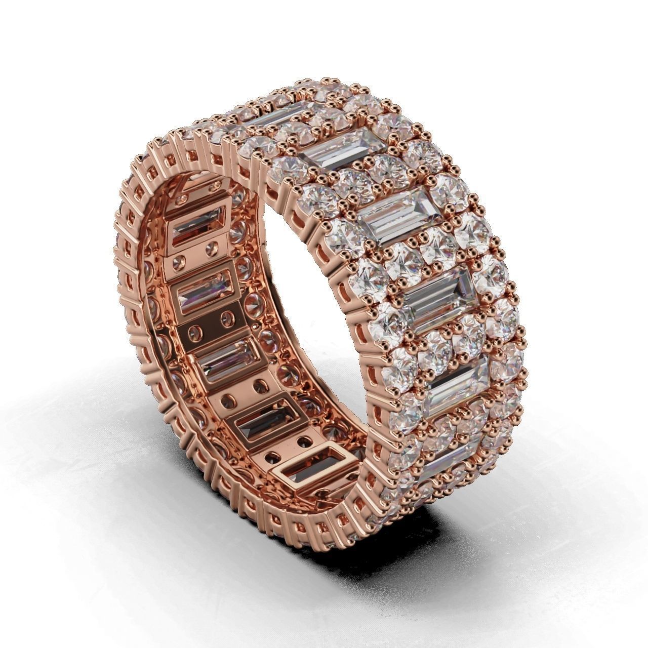 HFS-R0016 (7) Silver band with baguette design, crafted from recycled Silver 925