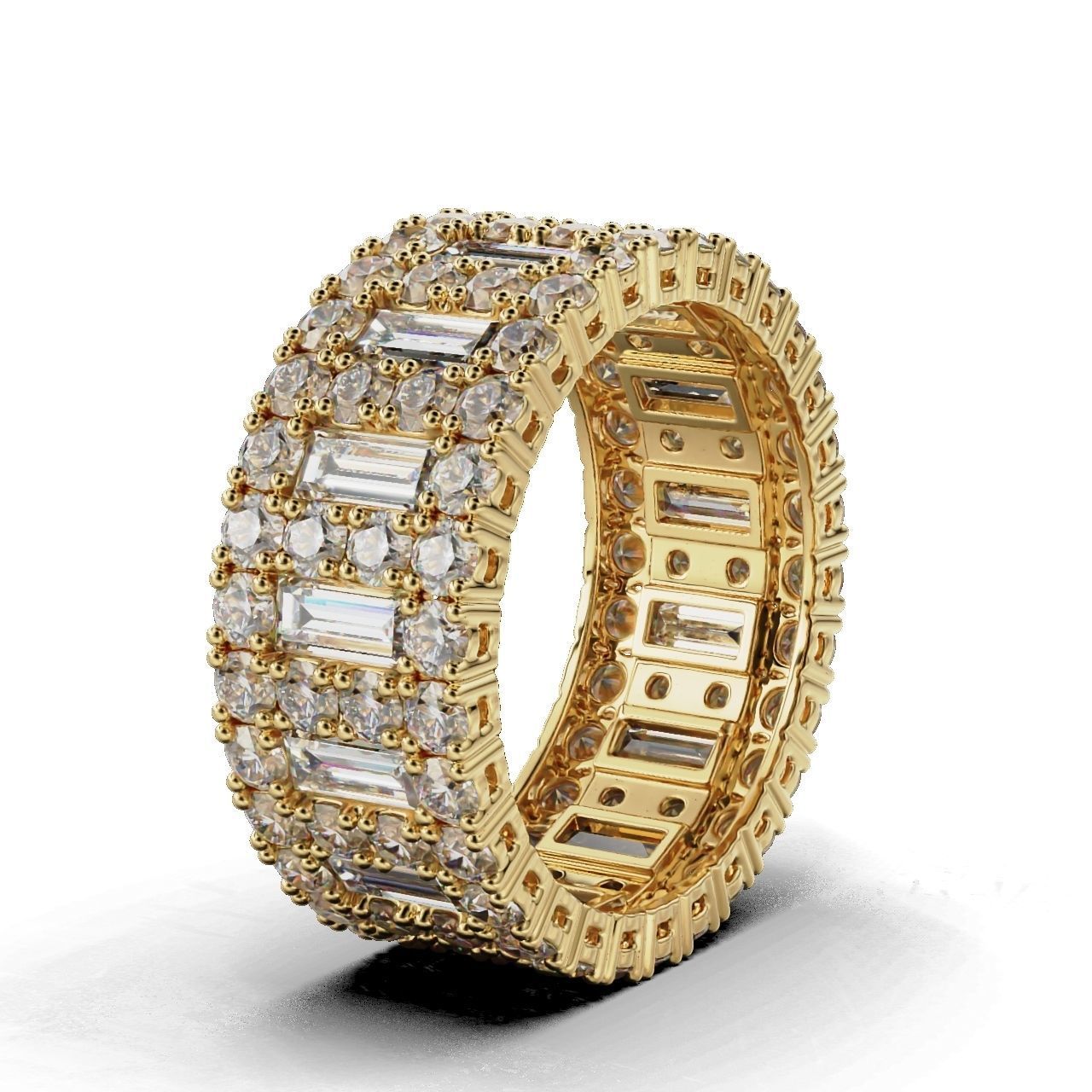 HFS-R0016 (9) Silver band with baguette design, crafted from recycled Silver 925