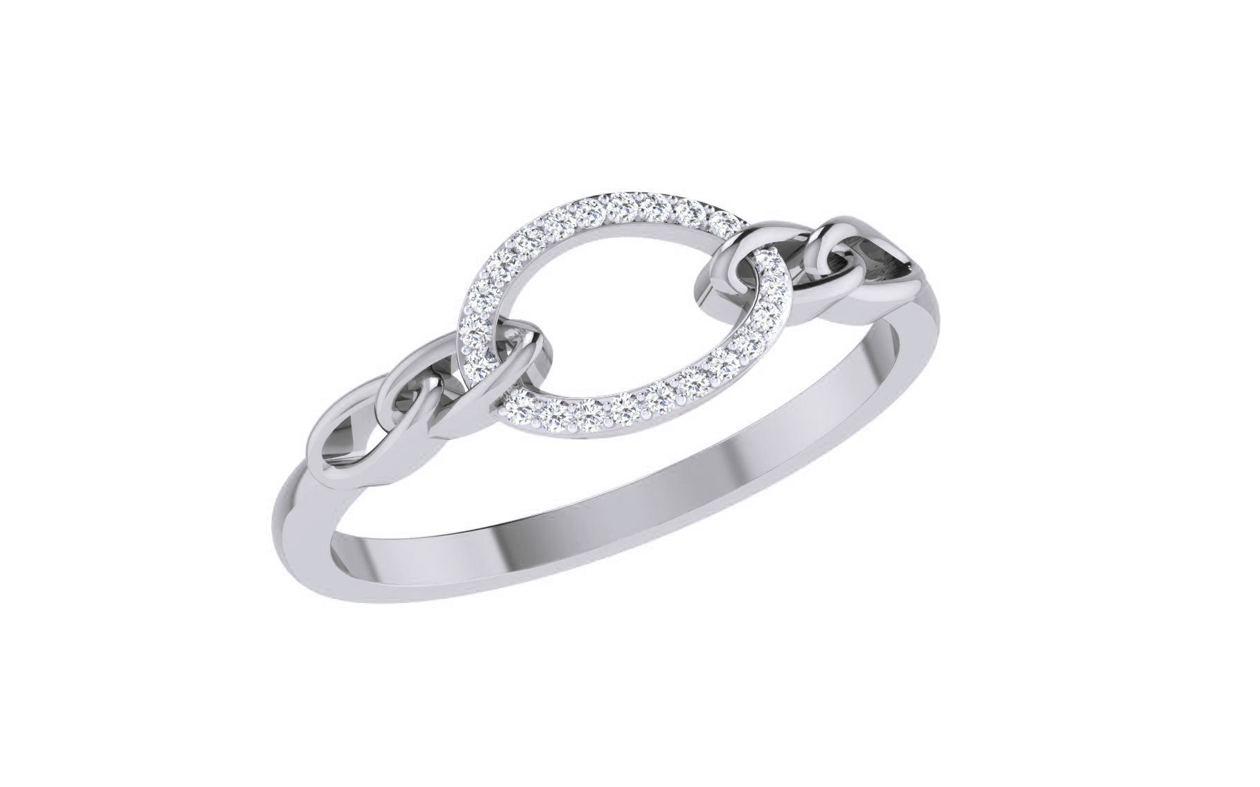 HFS-R002 (1) Chain Link Ultra Light Ring made from high-quality silver with a minimalist design