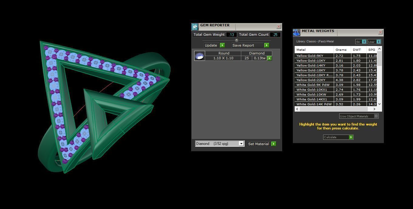 HFS-R0026 (11) Triangle Radiance Silver Ring featuring a modern triangle design with radiant gemstones.