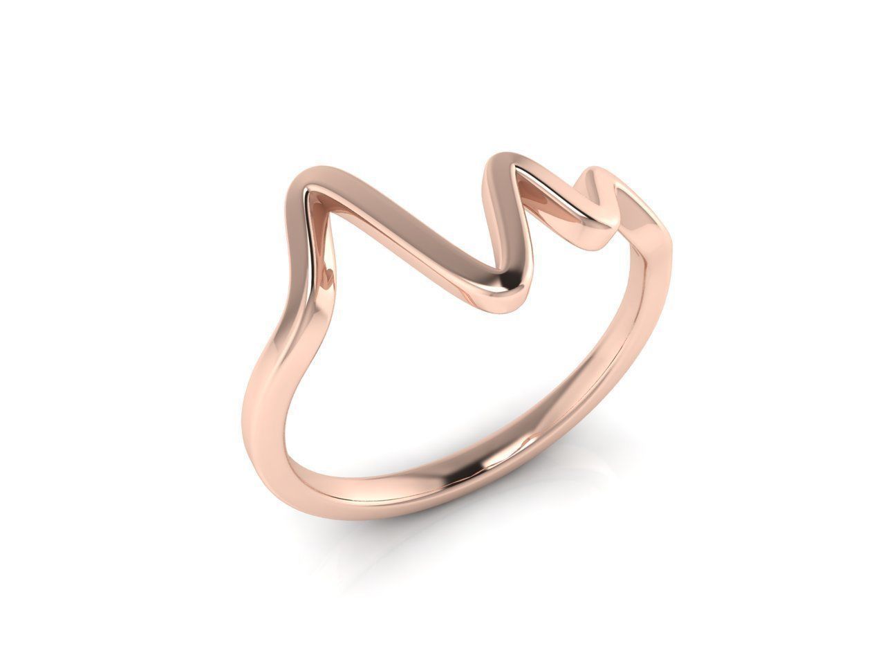 A sterling silver ring with a unique heartbeat pulse design.