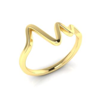 A sterling silver ring with a unique heartbeat pulse design.