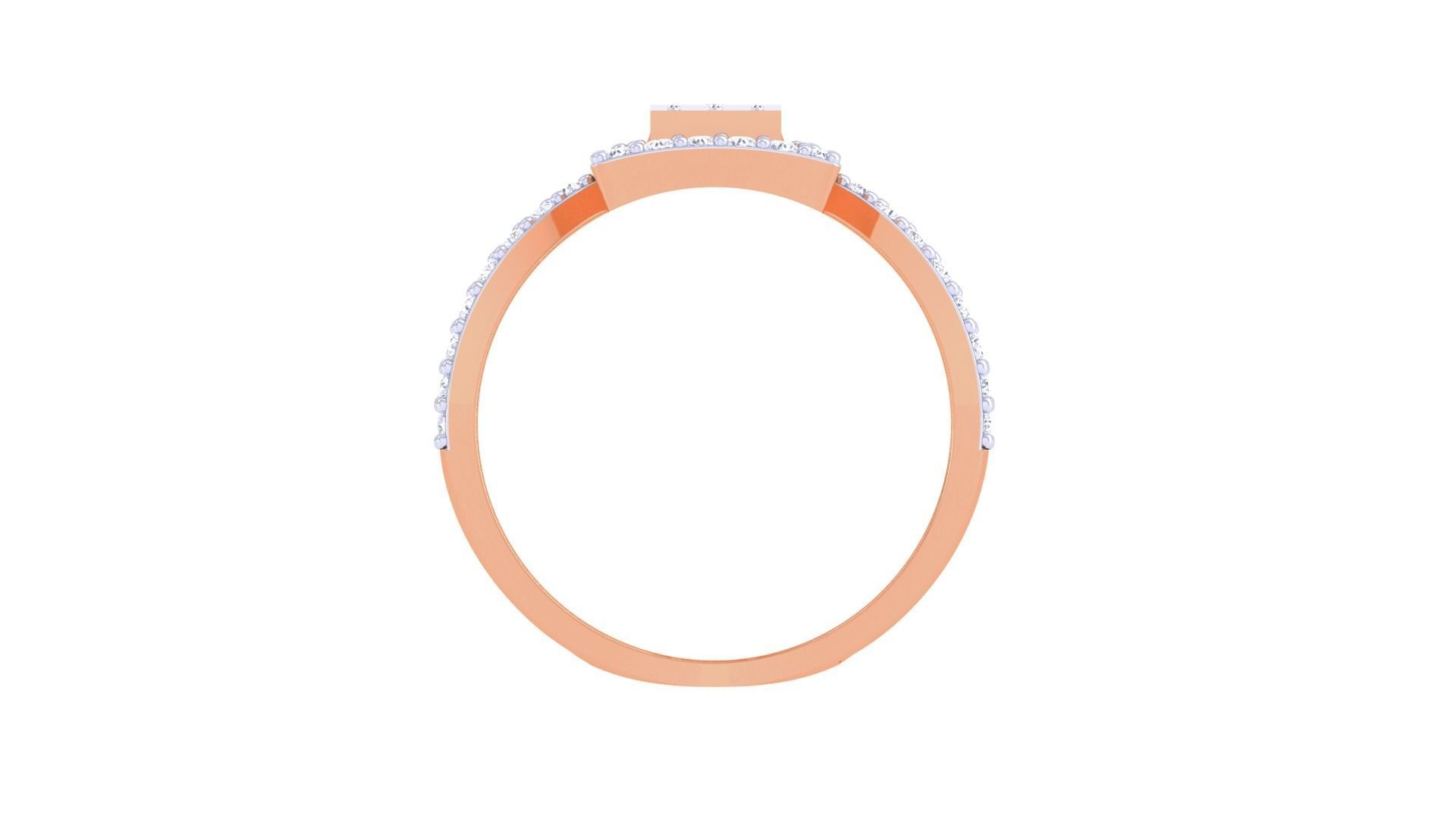 Elegant square halo ring with a square-cut centerpiece and pavé-set band