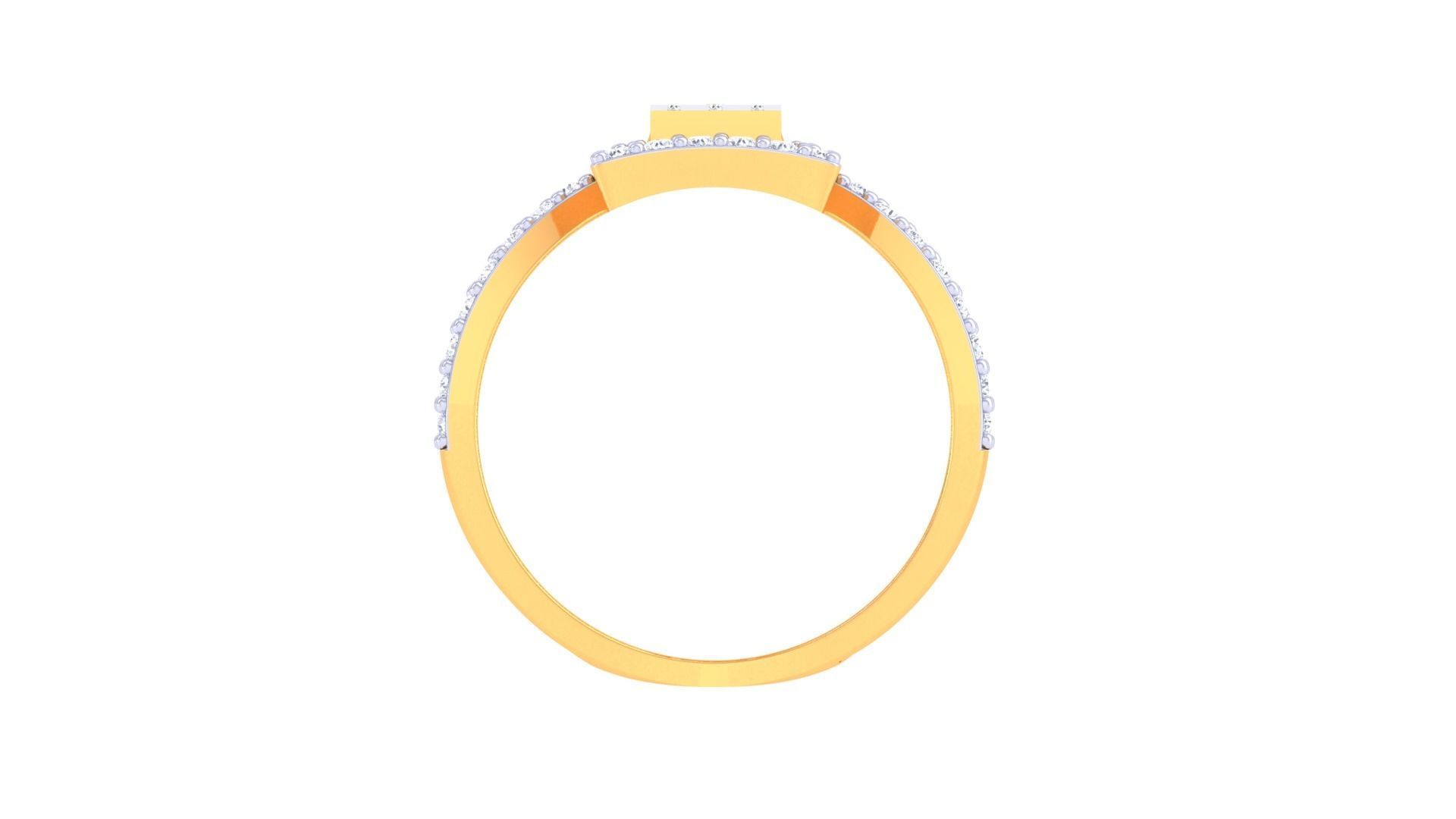 Elegant square halo ring with a square-cut centerpiece and pavé-set band