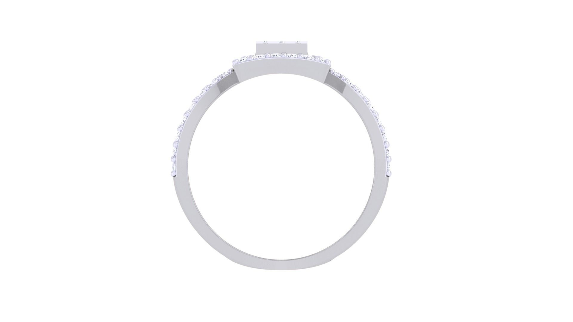 Elegant square halo ring with a square-cut centerpiece and pavé-set band