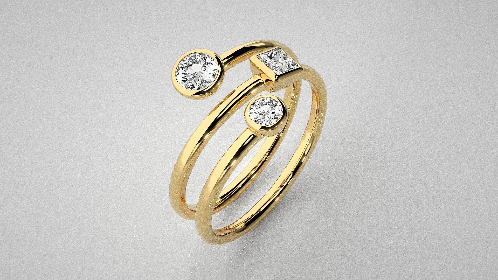 Stylish Trilogy Silver Ring – Elegant silver ring with a sleek design and three sparkling stones, perfect for a refined and modern look.