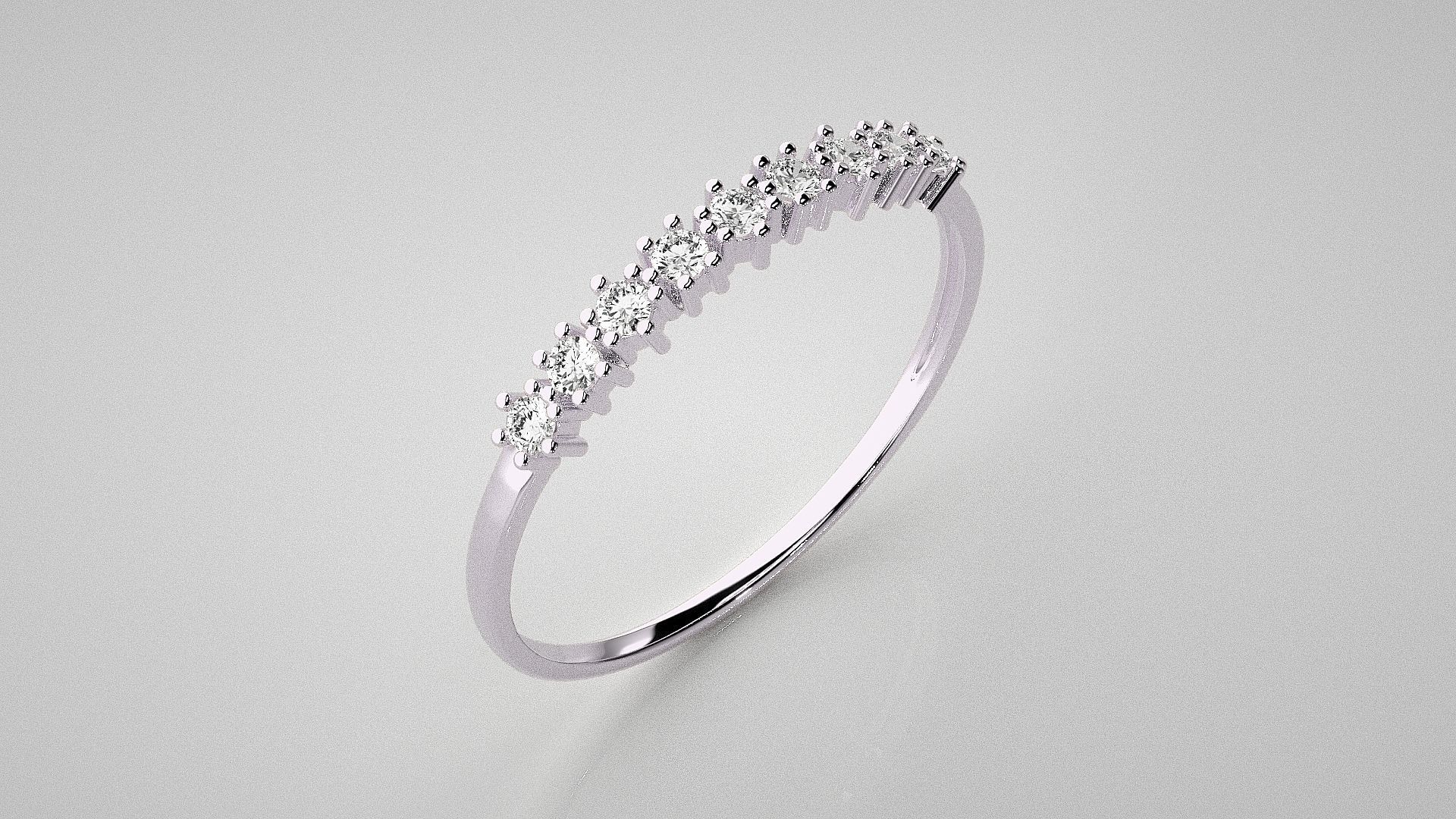 Chic Eternity Silver Ring – Elegant silver ring with a continuous band of sparkling stones, perfect for timeless style and sophistication.