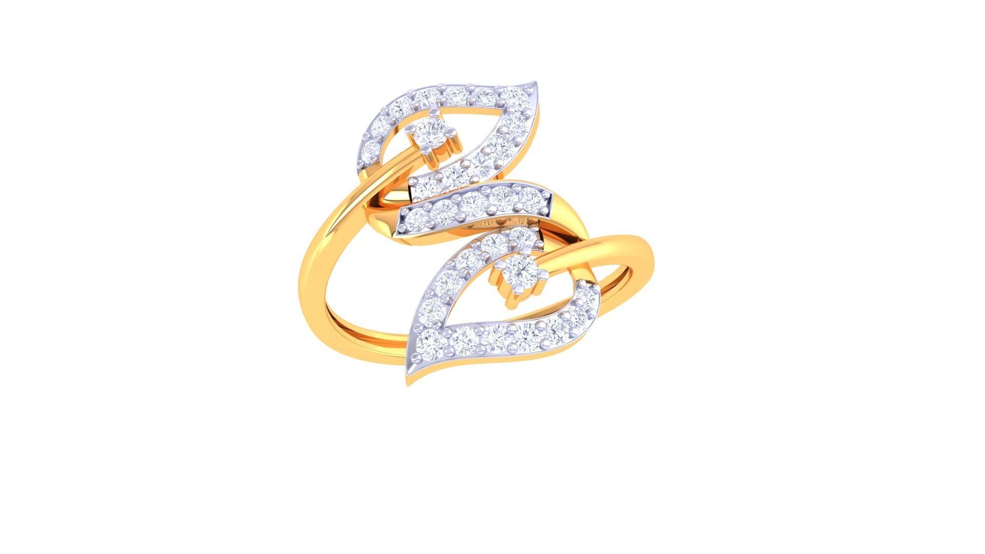 A beautiful ring with intertwined heart and leaf shapes, adorned with sparkling stones set in sterling silver.