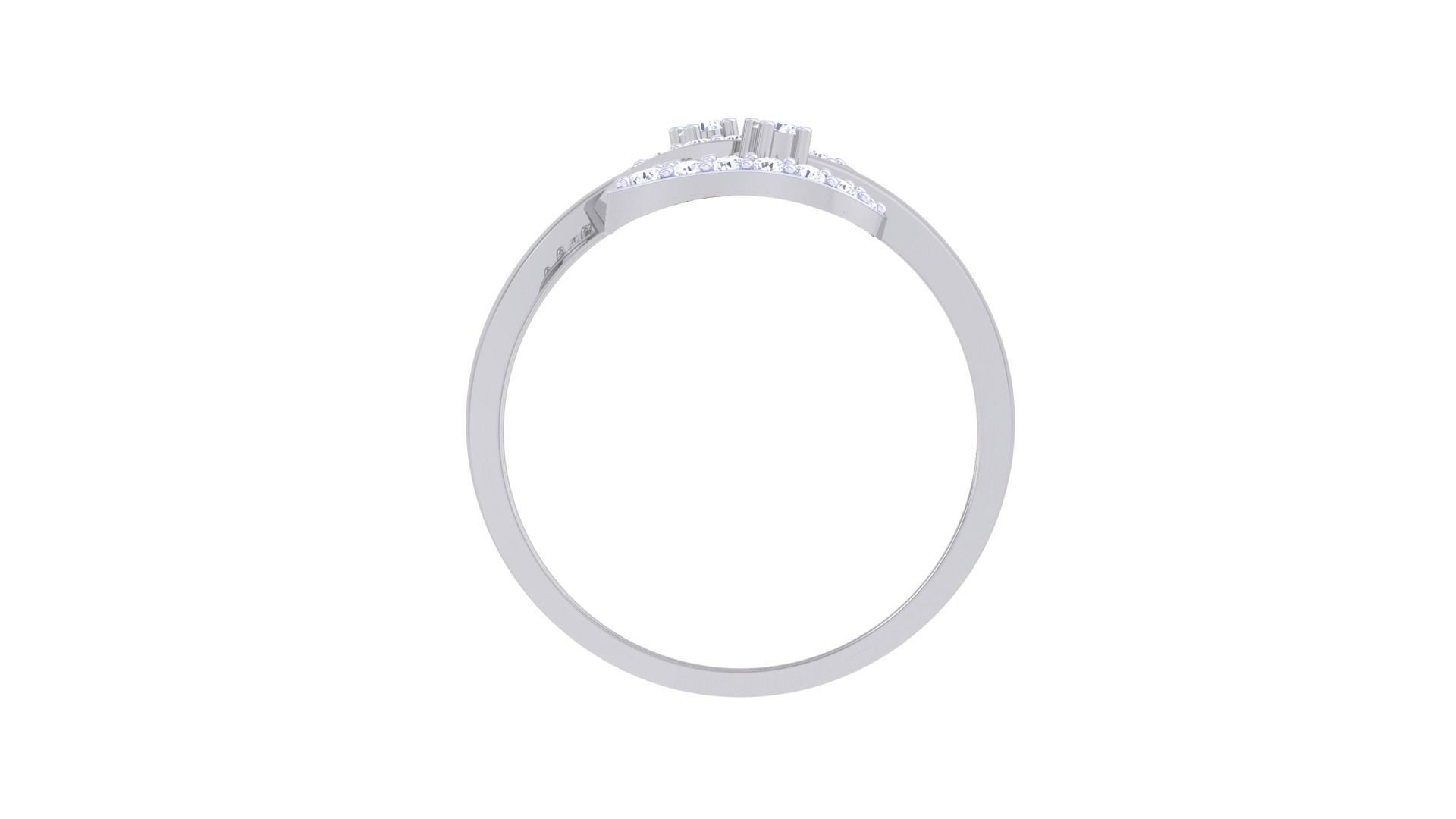 A beautiful ring with intertwined heart and leaf shapes, adorned with sparkling stones set in sterling silver.