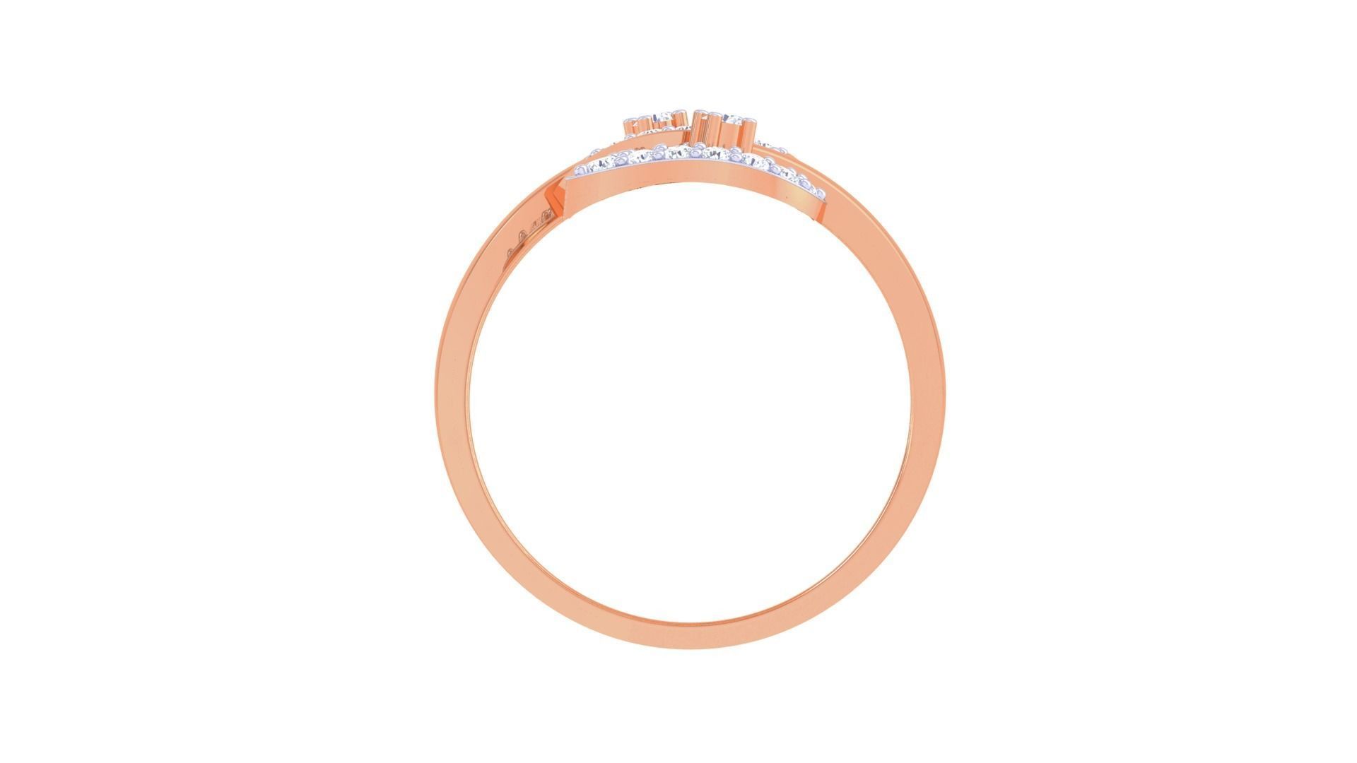 A beautiful ring with intertwined heart and leaf shapes, adorned with sparkling stones set in sterling silver.