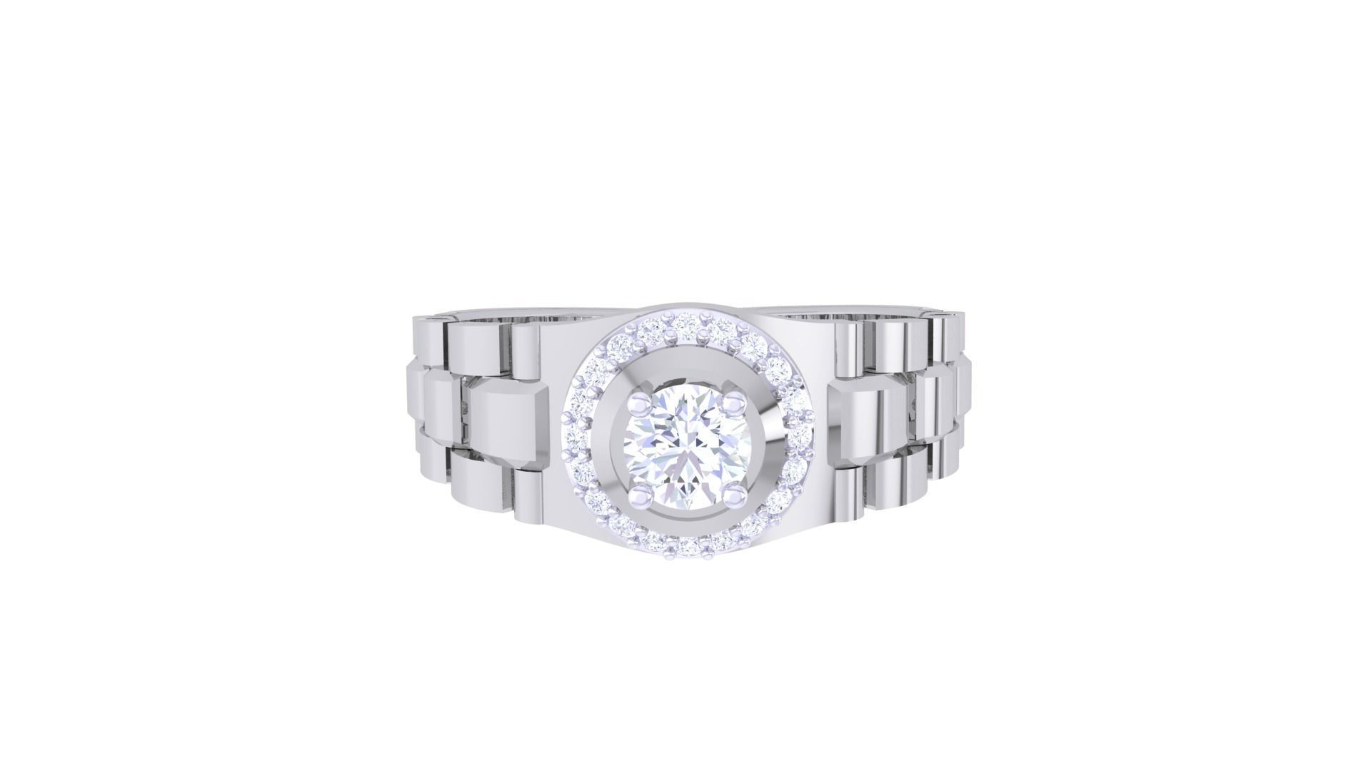 Classic Sparkle Halo Ring featuring a central stone surrounded by shimmering accents for a dazzling effect.