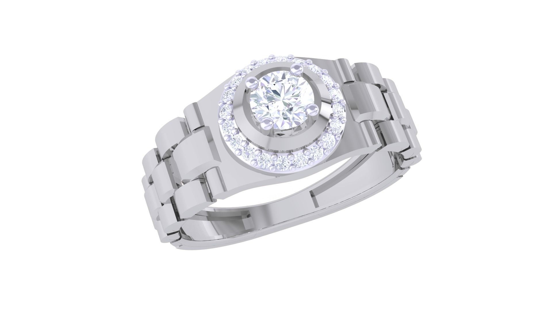 Classic Sparkle Halo Ring featuring a central stone surrounded by shimmering accents for a dazzling effect.